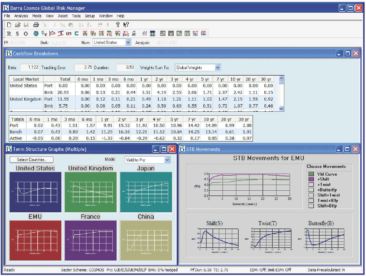 Screen Shot from Cosmos Global Risk Management Software